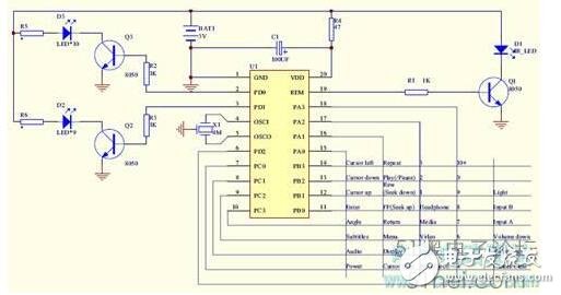 基于pt2262的遙控器電路圖