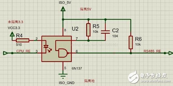 6n137光耦隔離電路