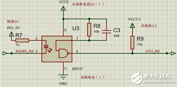 6n137光耦隔離電路