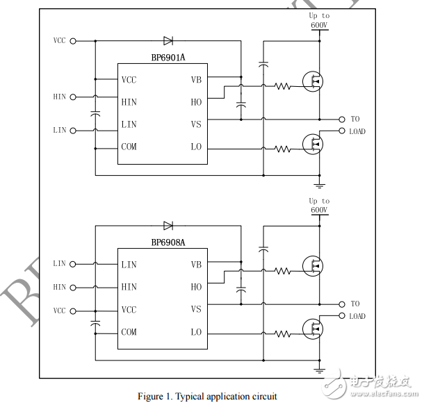 bp6901a/bp6908a，600V半橋預(yù)驅(qū)動器