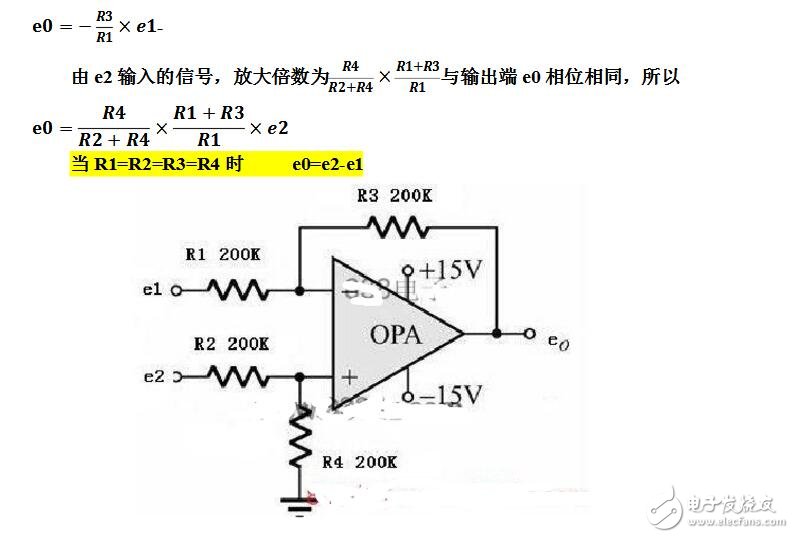 單電源運放減法電路設(shè)計與實現(xiàn)
