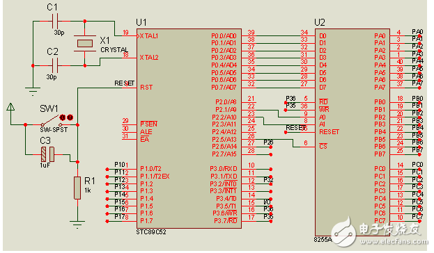 STC89C52與8255電路設計及電子定時器的設計與實現