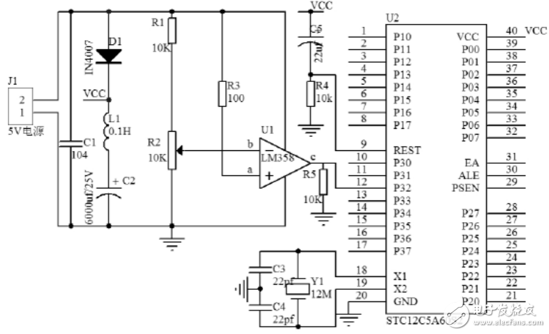 基于LM358的單片機掉電保護電路