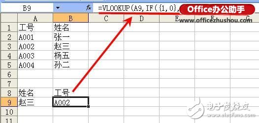 VLOOKUP的反向查找