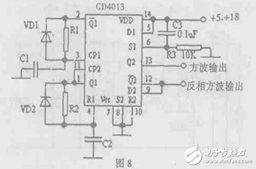 cd4013產生的方波發生器電路