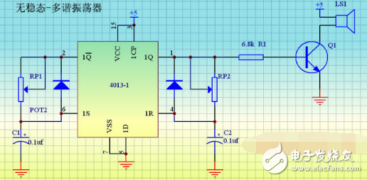 cd4013無穩態工作方式及無穩態電路應用