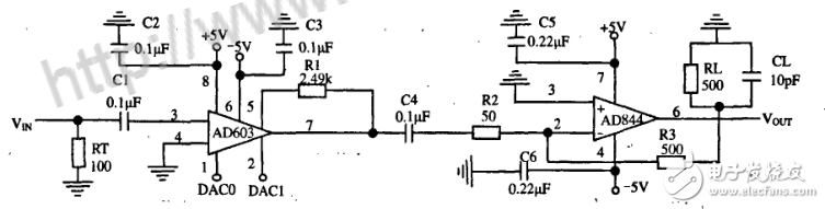 AD603應用電路之超聲波檢測電路