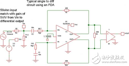 基于有源匹配電路改善寬帶全差分放大器的噪聲性能分析