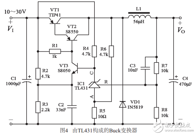 TL431構成的自激式Buck變換器