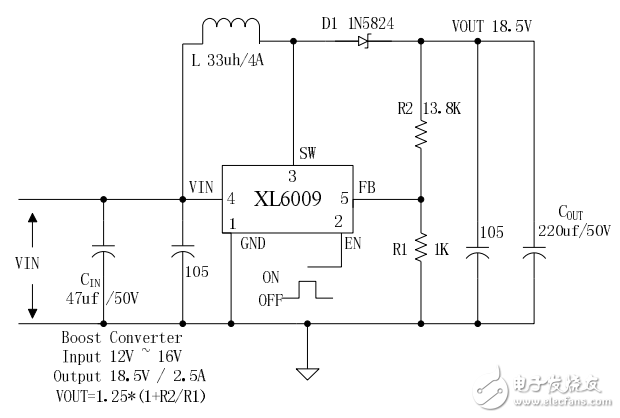 xl6009芯片中文資料及升壓應(yīng)用電路（工作原理、引腳圖及功能、內(nèi)部結(jié)構(gòu)及參數(shù)）