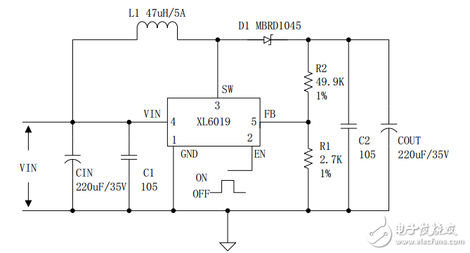 xl6019中文資料詳解_引腳圖及功能_內部結構_特性參數及典型應用電路