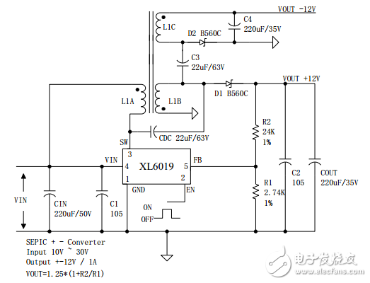 xl6019中文資料詳解_引腳圖及功能_內部結構_特性參數及典型應用電路
