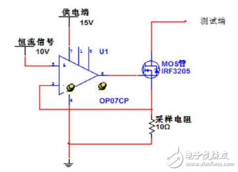 基于運放芯片OP07實現的簡易直流電子負載