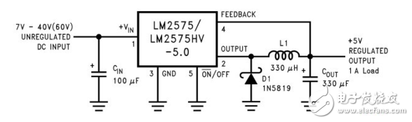 怎么用lm2575t芯片_由12v轉化為5v的電路圖