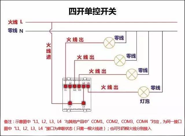 詳細(xì)圖片解析17種開關(guān)接線圖