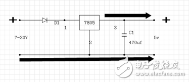在7805穩(wěn)壓電路中電容該如何選擇？