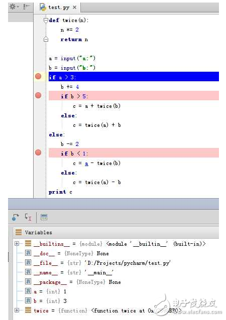 python程序調試中設置條件斷點