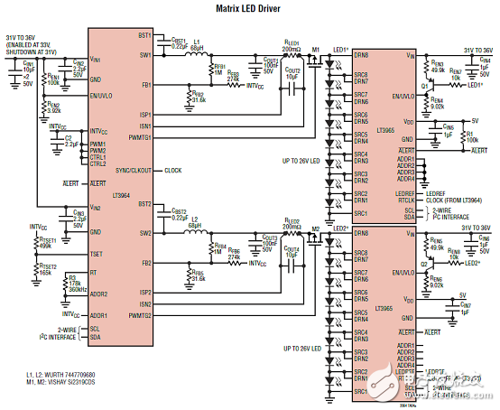 LT3964主要特性 同步降壓LED驅動器解決方案