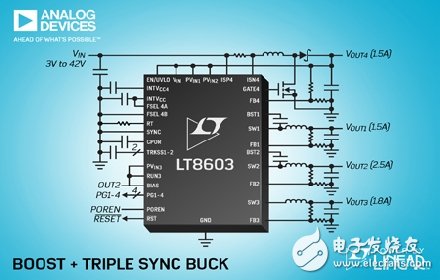 ADI推Power by Linear?的LT8603 能接受42V輸入電壓