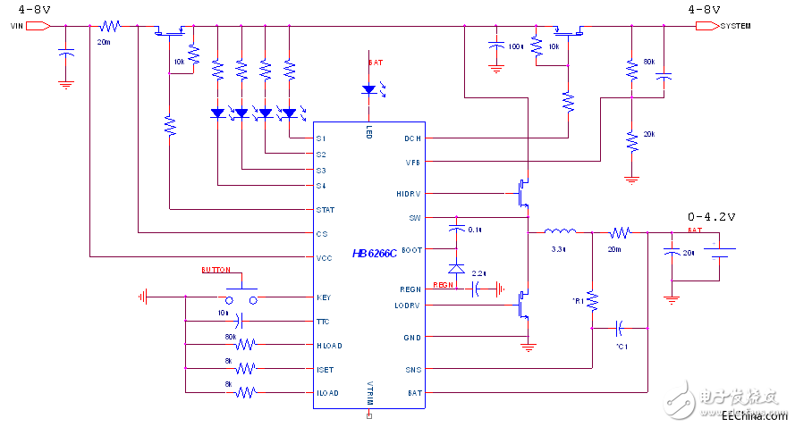 關(guān)于開關(guān)型單節(jié)鋰電池充電和升壓放電控制芯片HB6266C的簡解