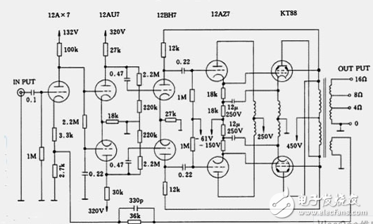 簡易電子管功放電路圖大全（6P3P\TDA2822\MC-275\6N5P電子管）