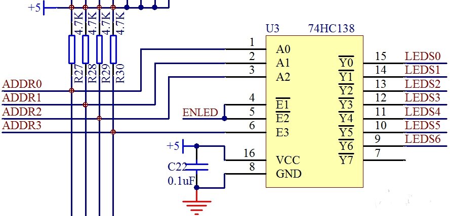 74HC138系列單片機(jī)控制LED數(shù)碼管的原理圖解析